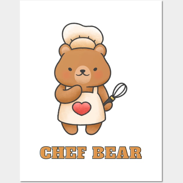 Chef Bear Wall Art by Art By Bear